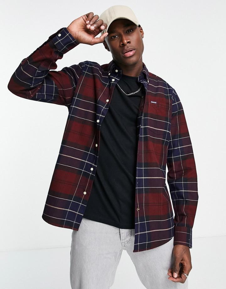 Barbour Lutsleigh Brushed Twill Checked Shirt In Red