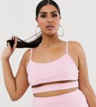Fashionkilla Plus Going Out Cut Out Crop Top In Rose - Pink