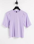 Y.a.s. 3/4 Sleeve Ribbed Jersey Top In Lilac-purple