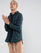 Sixth June Oversized Flannel Check Shirt In Green - Green