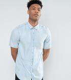 Asos Tall Regular Fit Drapey Denim Shirt - Blue