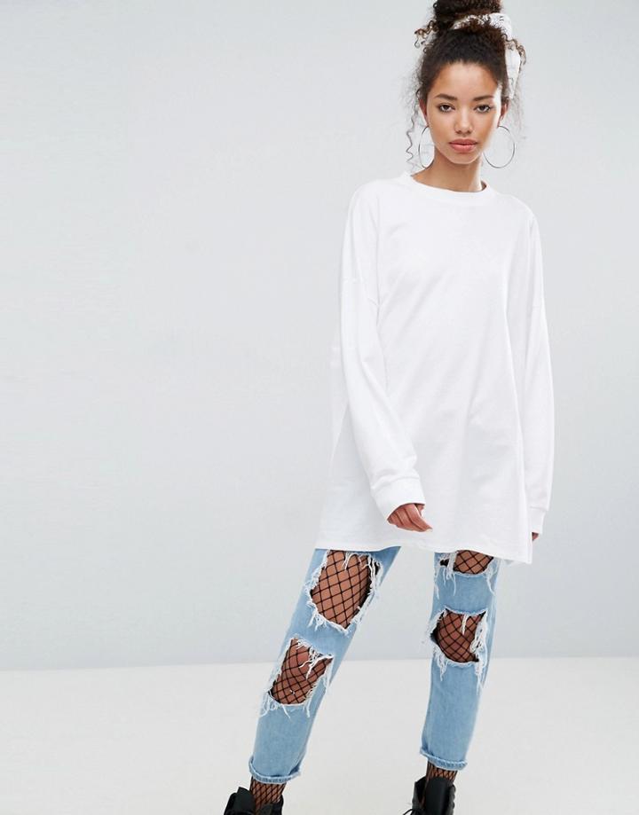 Asos Super Oversized Lightweight Sweatshirt - White