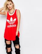 Adidas Originals Drapey Athletic Tank With Trefoil Logo - Red