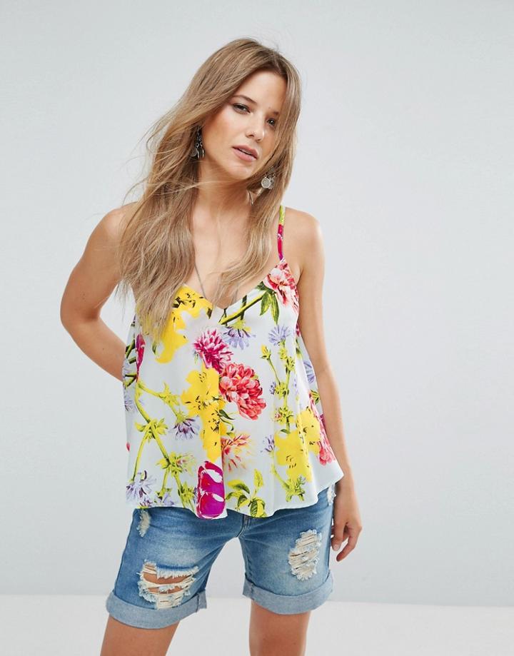 Asos Cami Top In Floral Bloom Print - Multi