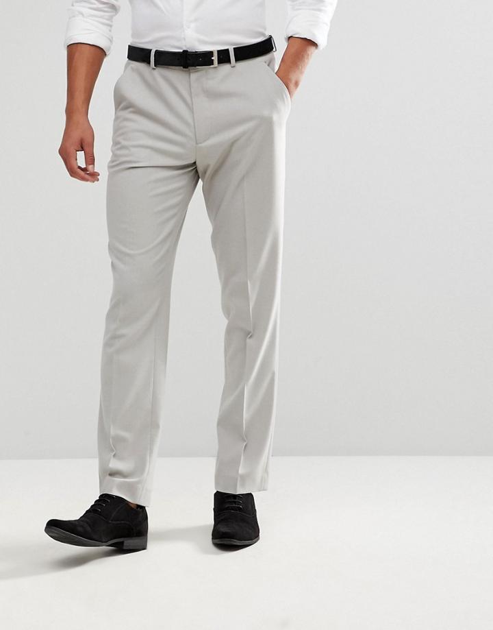 Asos Slim Suit Pants In Light Gray - Gray