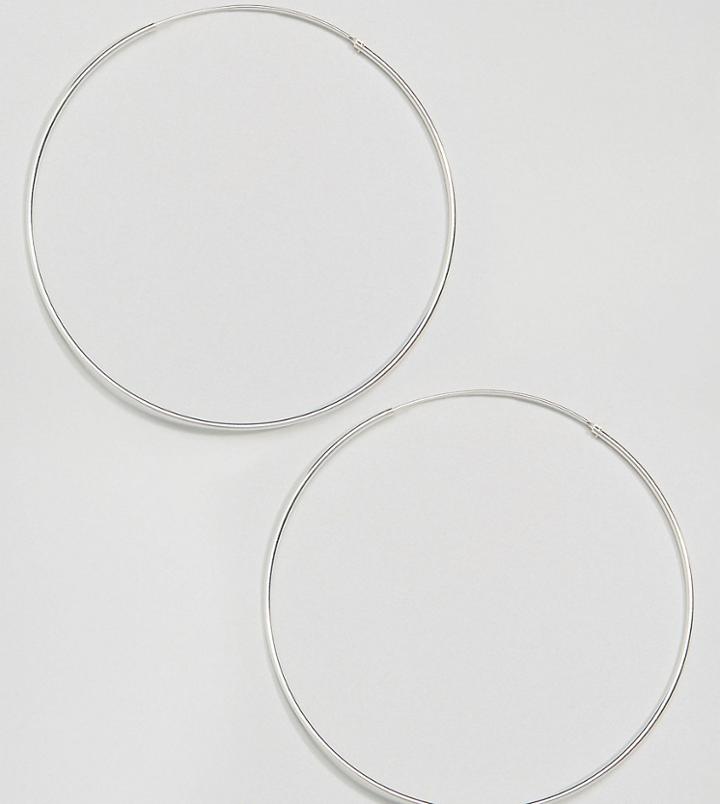 Kingsley Ryan Sterling Silver Xl 85mm Hoop Earrings - Silver