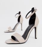 New Look 2 Part Heeled Sandal In Off White