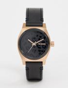 Nixon Time Teller Leather Watch Cheetah Print 31mm - Black