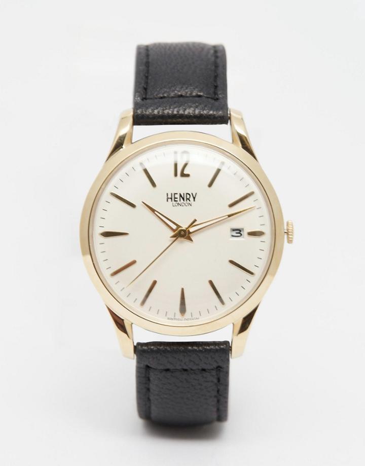 Henry London Westminster Leather Watch - Black