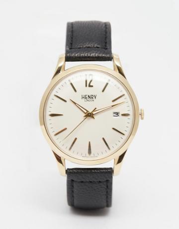 Henry London Westminster Leather Watch - Black