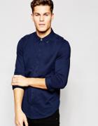 Tommy Hilfiger Jersey Shirt In Navy In Slim Fit - Navy