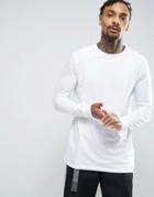 Asos Design Longline Long Sleeve T-shirt In White - White