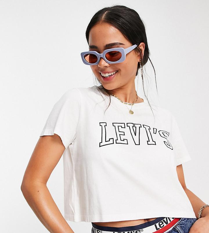 Levi's Exclusive Jordie Graphic Tee In Cream And Black-white