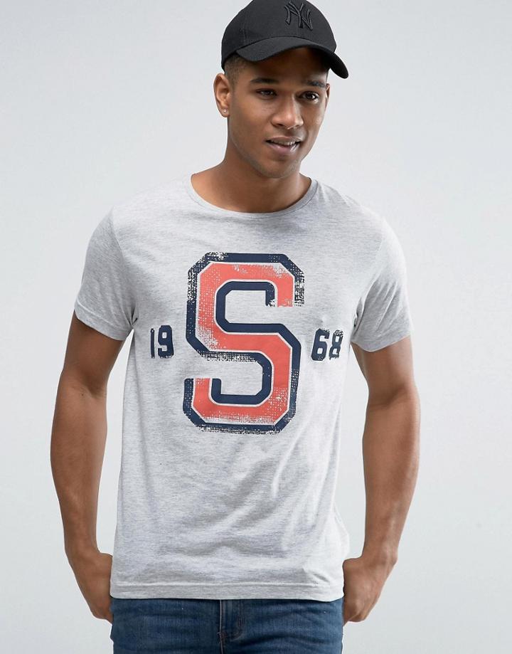 Esprit T-shirt With Graphic Print - Gray