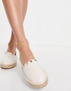 Truffle Collection Studded Espadrille Shoes In Beige-neutral