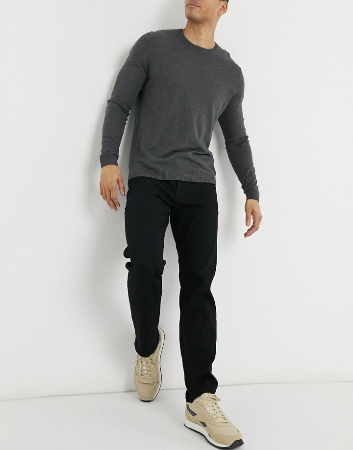 Jack & Jones Intelligence Mike Straight Fit Jeans In Black
