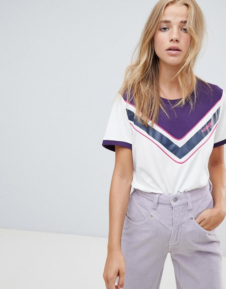 Wrangler T Shirt With Chevron Detail - Gray