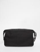 Asos Canvas And Leather Toiletry Bag In Black - Black