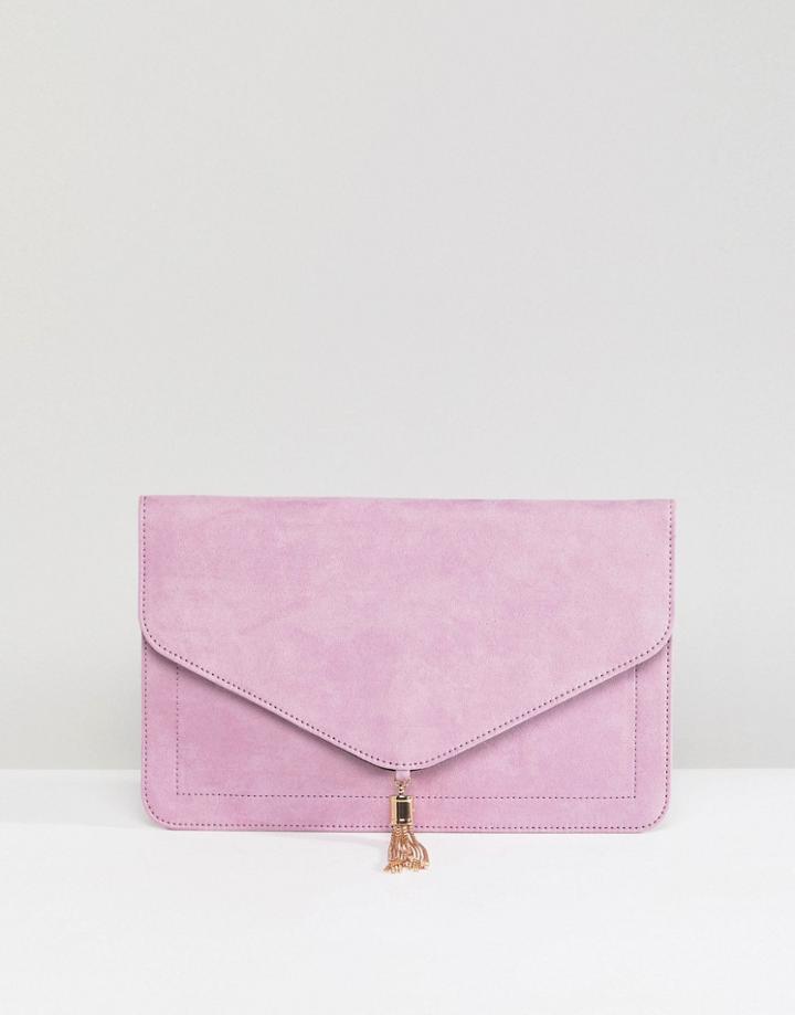 Asos Tassel Clutch Bag - Purple