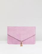 Asos Tassel Clutch Bag - Purple
