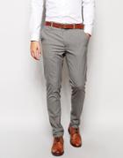 Asos Skinny Smart Trousers In Grey - Mid Gray