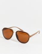 Aj Morgan Aviator Style Sunglasses-brown