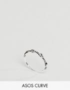 Asos Curve Sterling Silver Twist Ring - Silver