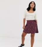 Asos Design Petite Wrap Mini Skirt With Tie Waist In Floral Print - Multi