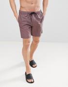 Asos Swim Shorts In Brown In Mid Length - Brown