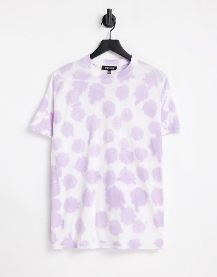 Rebellious Fashion Jersey Tie Dye T-shirt In Lilac-purple