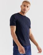 Armani Exchange Text Circle Logo T-shirt In Navy