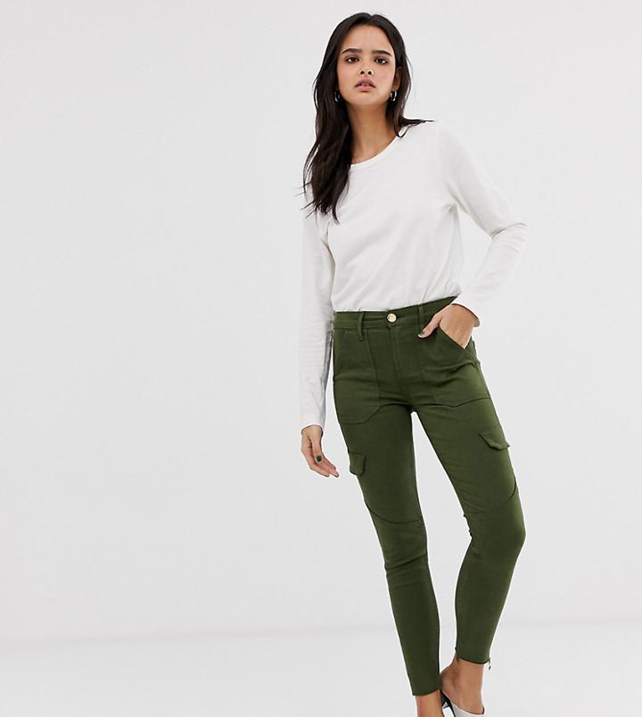 River Island Amelie Utility Jeans In Khaki - Green