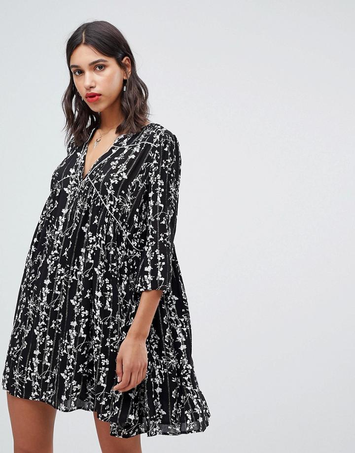 Ba & Sh Frezza Printed Mini Smock Dress - Multi