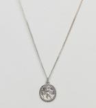 Chained & Able Old English Mini St Christopher Necklace In Sterling Silver - Silver