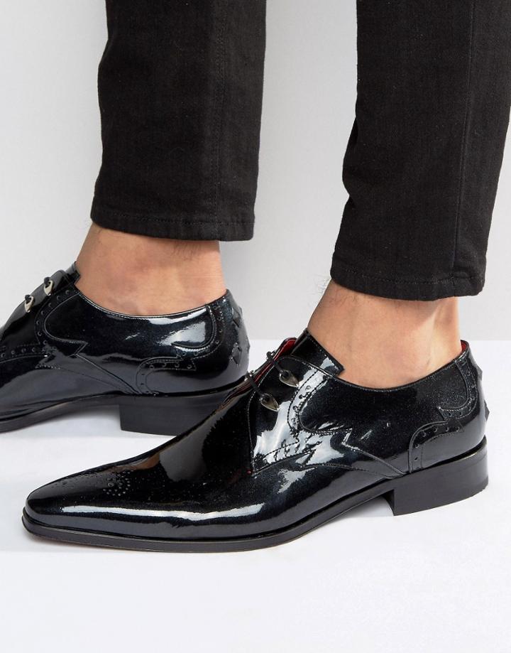 Jeffery West Lille Leather Derby Shoes - Black