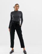 Y.a.s High Waisted Eyelet Detail Belted Trouser - Black