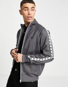 Fred Perry Taped Track Jacket In Gunmetal Gray-grey