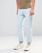 Asos Straight Cropped Jeans In Light Blue - Bleach Blue