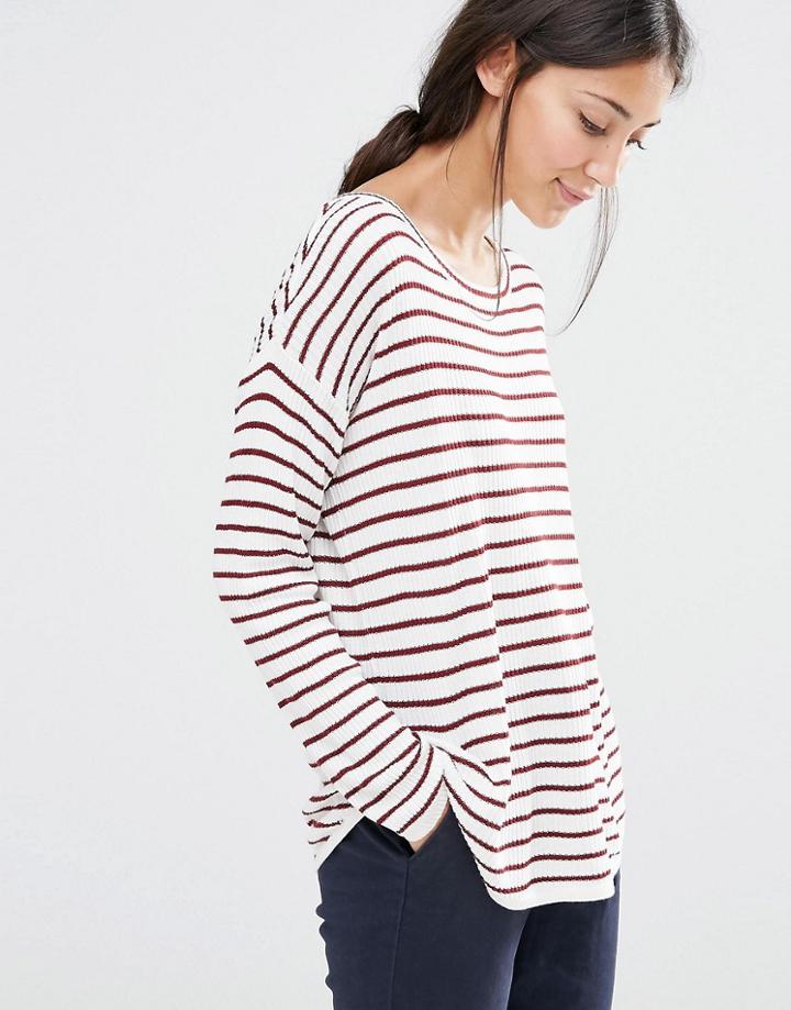 Vila Striped Mock Neck Sweater - Multi
