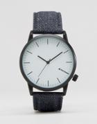Asos Watch With Denim Strap - Blue