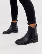 Raid Vivian Black Studded Chelsea Boots - Black