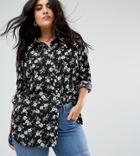 Rage Plus Floral Blouse - Black
