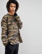 Puma X Xo Oversized Crew Neck Sweatshirt In Camo 57534751 - Green