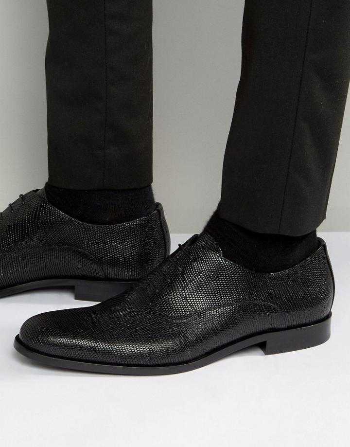 Hugo By Hugo Boss Sigma Textured Oxford Shoes - Black