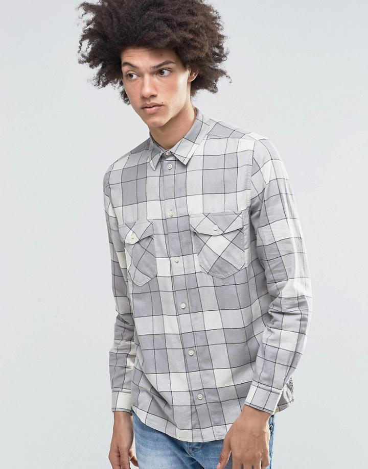Weekday West Check Flannel Shirt Gray - Gray