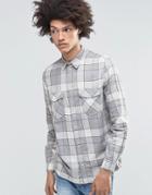 Weekday West Check Flannel Shirt Gray - Gray