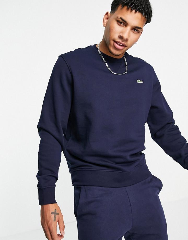 Lacoste Basic Crew Neck Sweat In Navy
