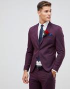 Selected Homme Damson Suit Jacket In Skinny Fit - Red