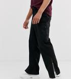Reclaimed Vintage Black Cargo Pants With Side Split - Black