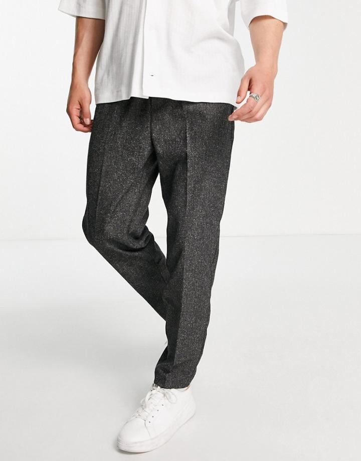 Harry Brown Elastic Waist Carrot Fit Pants-gray